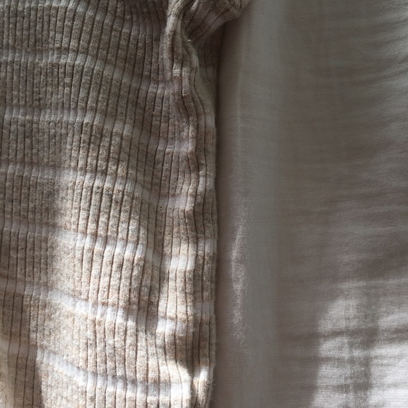 Striped Cap Sleeve Sweater Top with Slits - Picture 3 of 5